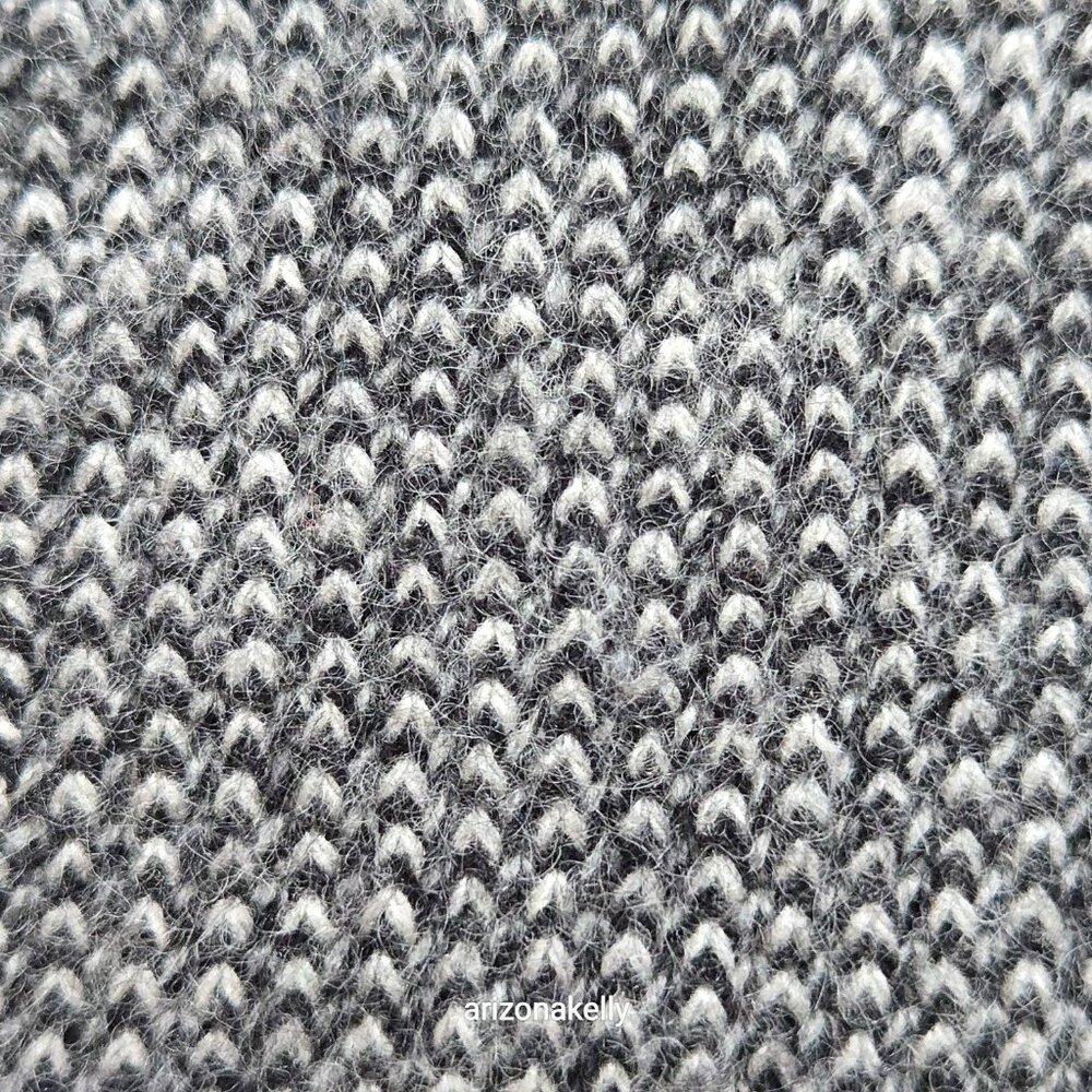 {{{Thick}}} Cashmere Wrap Birdseye Knit Black & White Symphony - Picture 7 of 14
